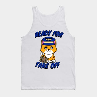 Cute Orange cat is a pilot Tank Top